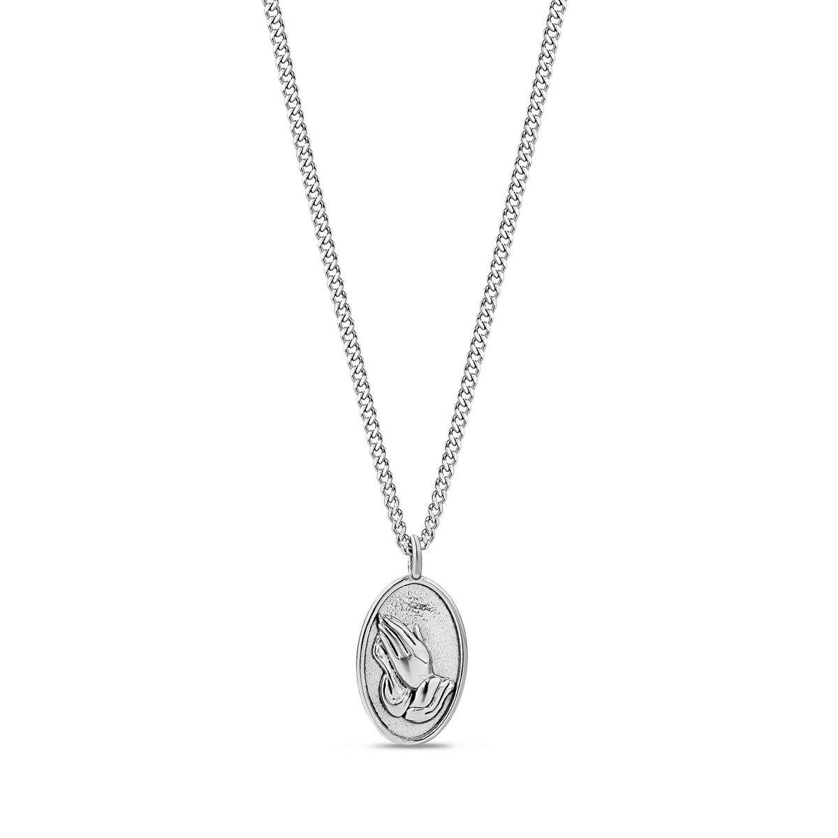Praying Hands Oval Pendant