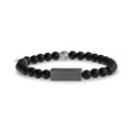 6mm Matte Black Rectangle Bead Bracelet