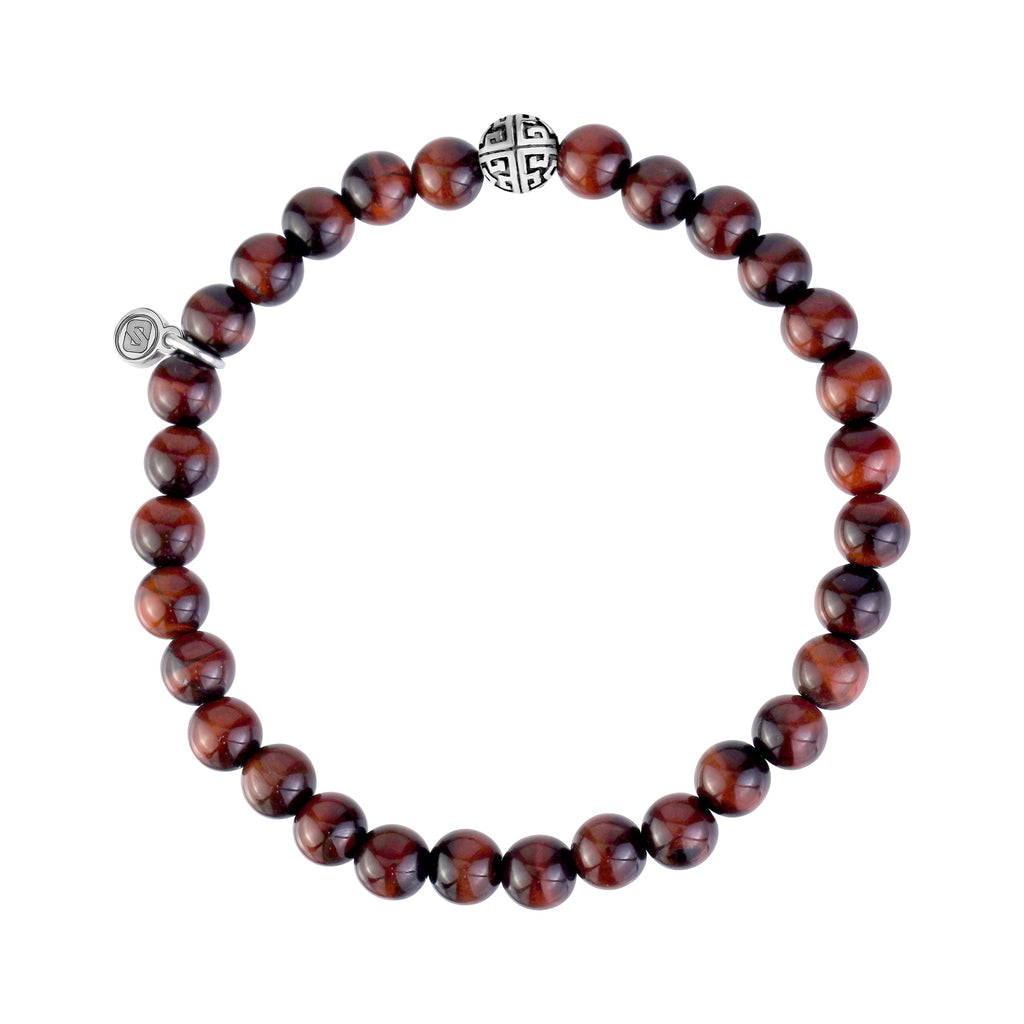6mm Red Tiger Eye Bead Bracelet