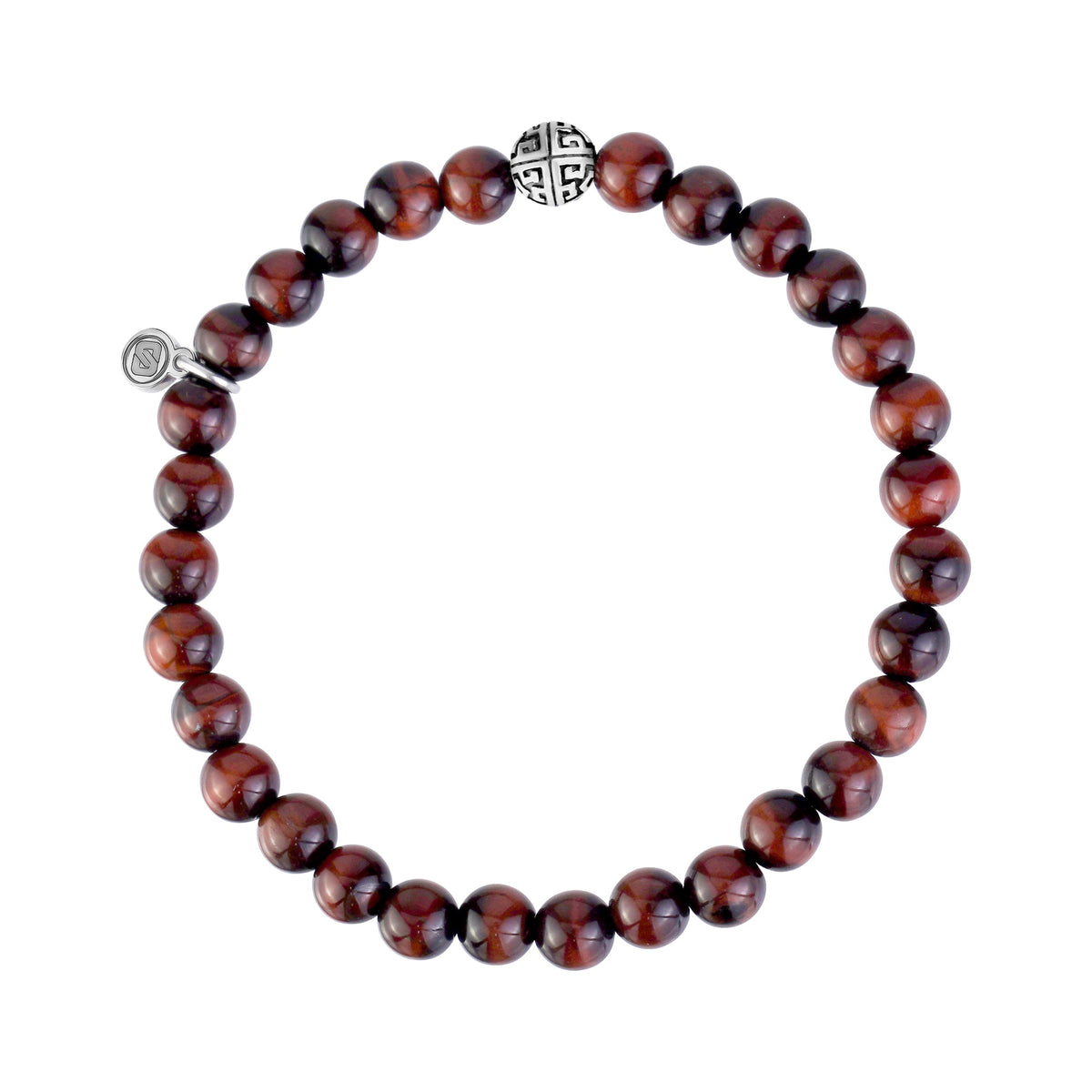6mm Red Tiger Eye Bead Bracelet