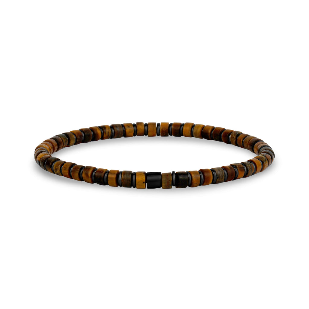 Brown and Hematite Bead Bracelet