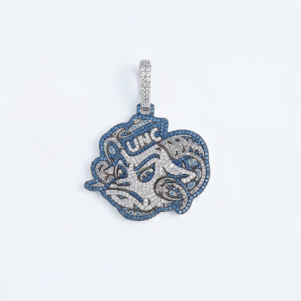 North Carolina Tar Heels Mascot in White Gold
