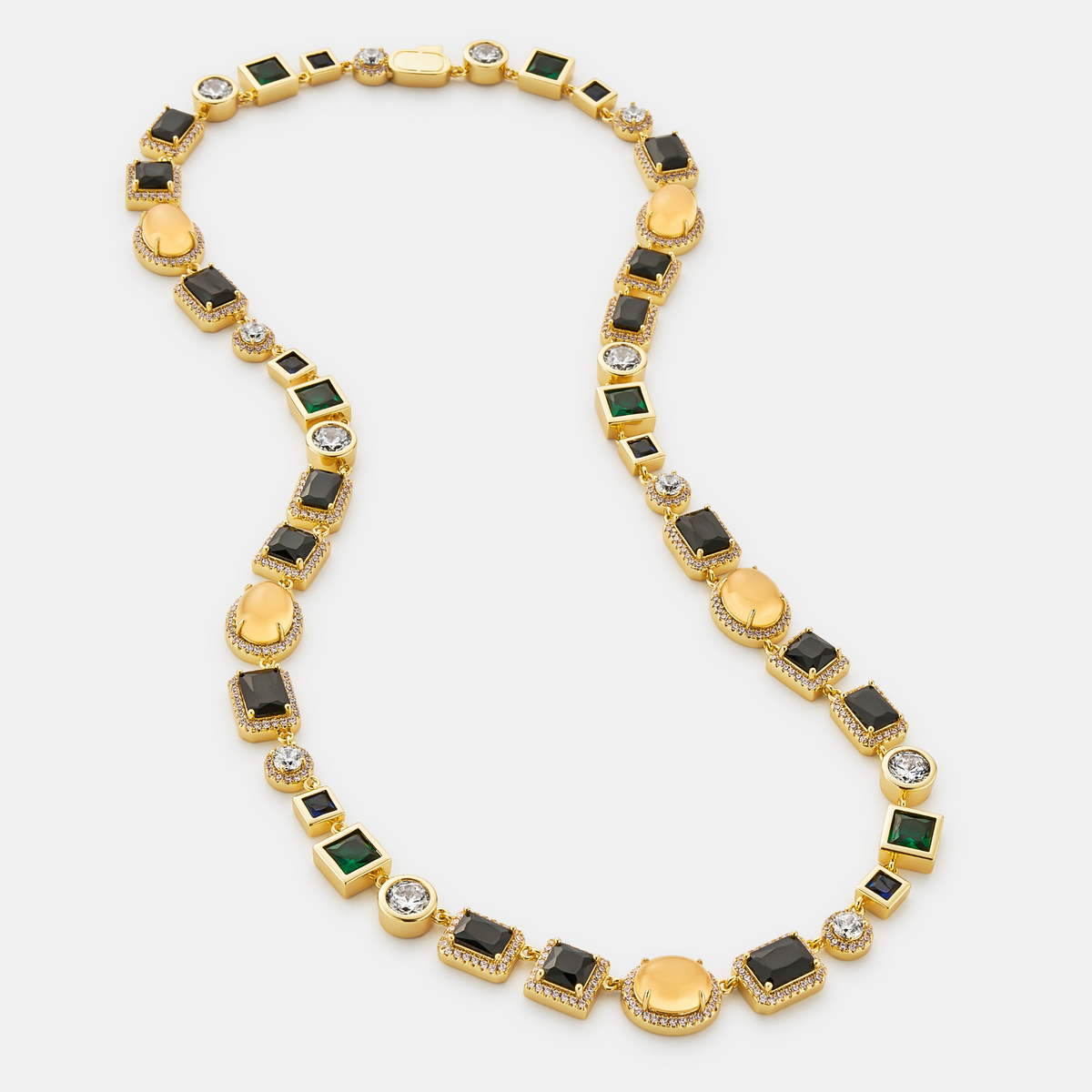 Onyx Gemstone Necklace (Gold)