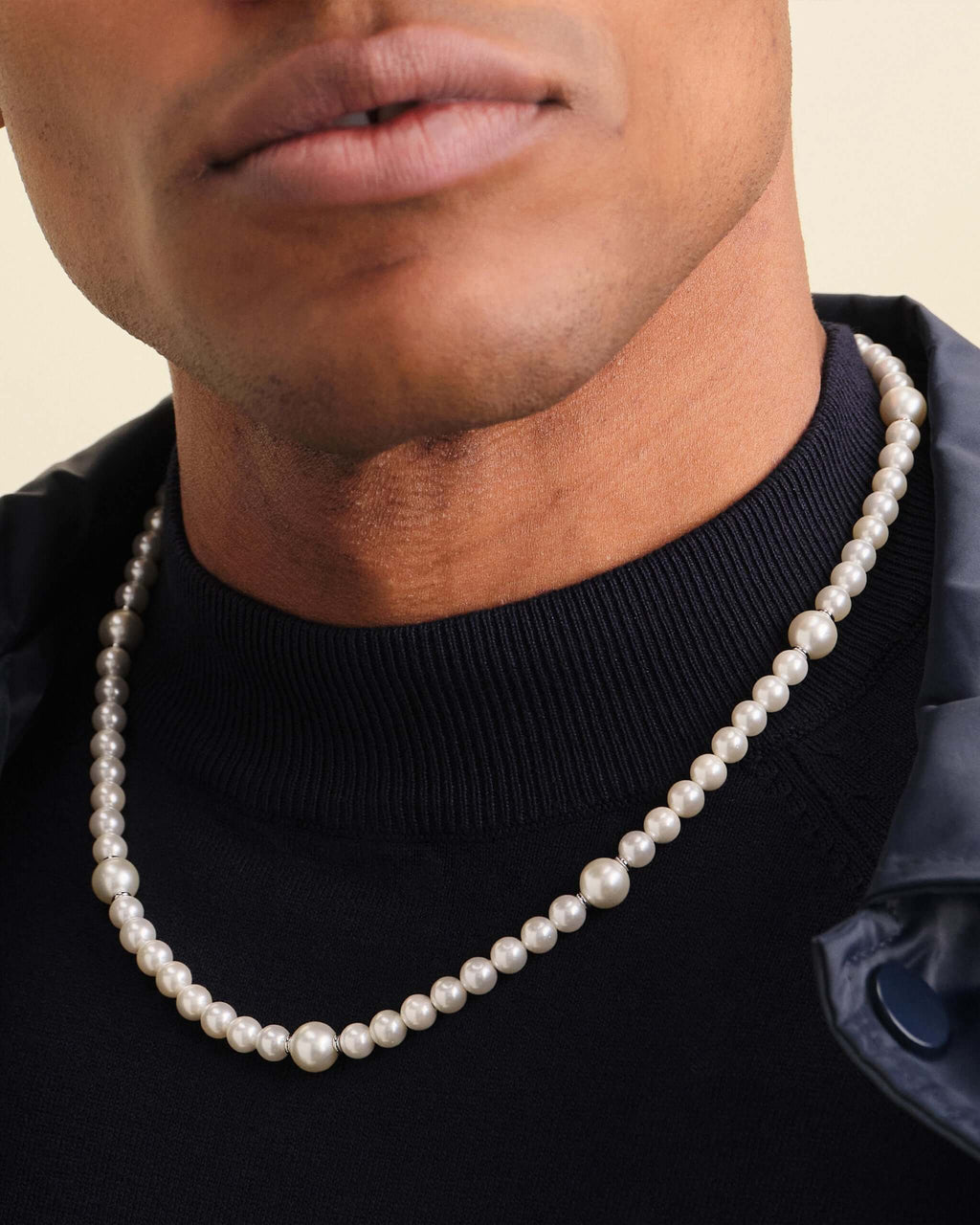 Offset Pearl Necklace