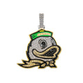 Oregon Ducks Mascot in White Gold