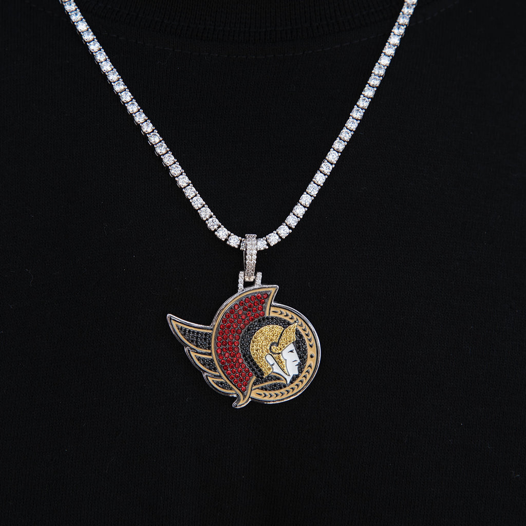 Ottawa Senators Official NHL Logo Pendant in White Gold