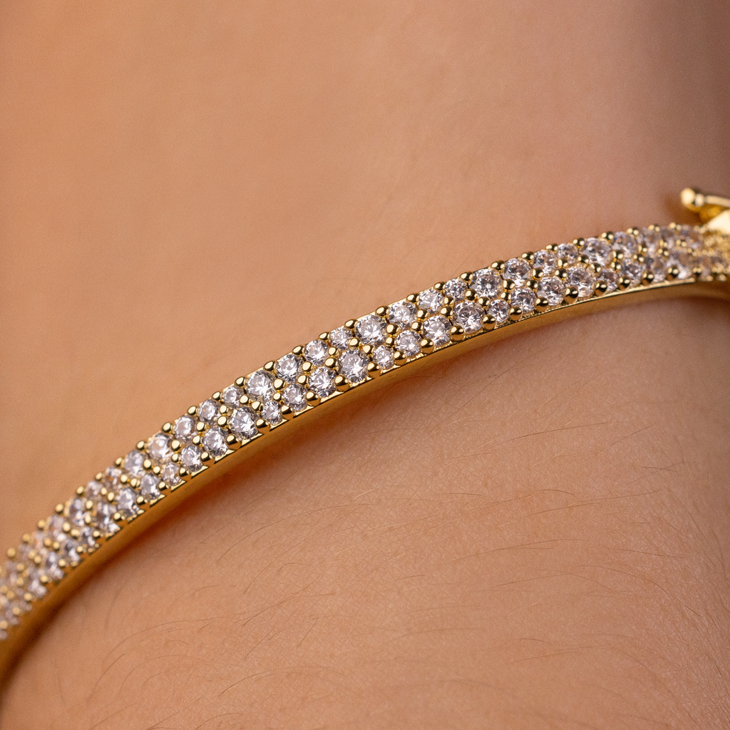 Pave Eternity Bracelet in Yellow Gold