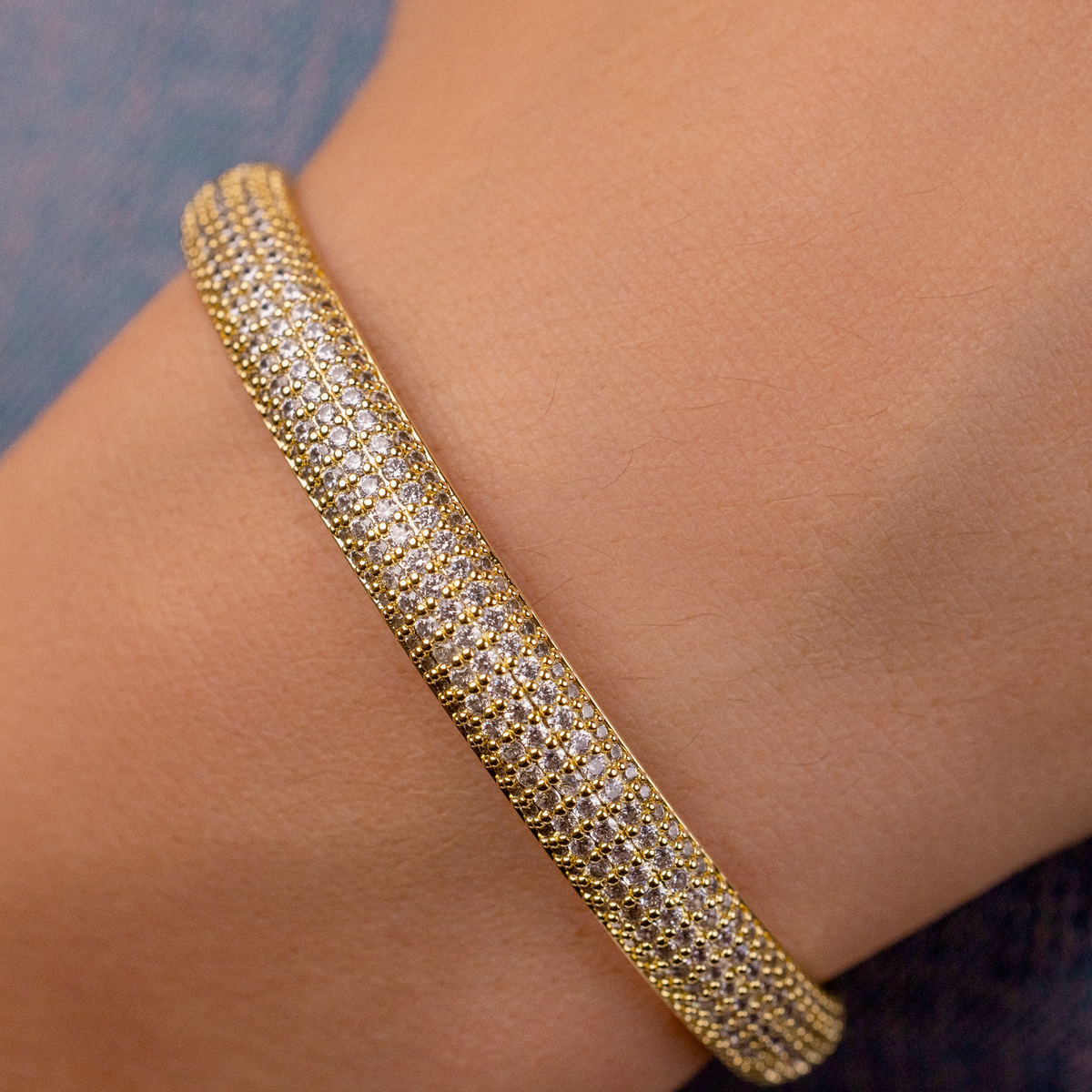 Pave Pointed Open Cuff Bracelet