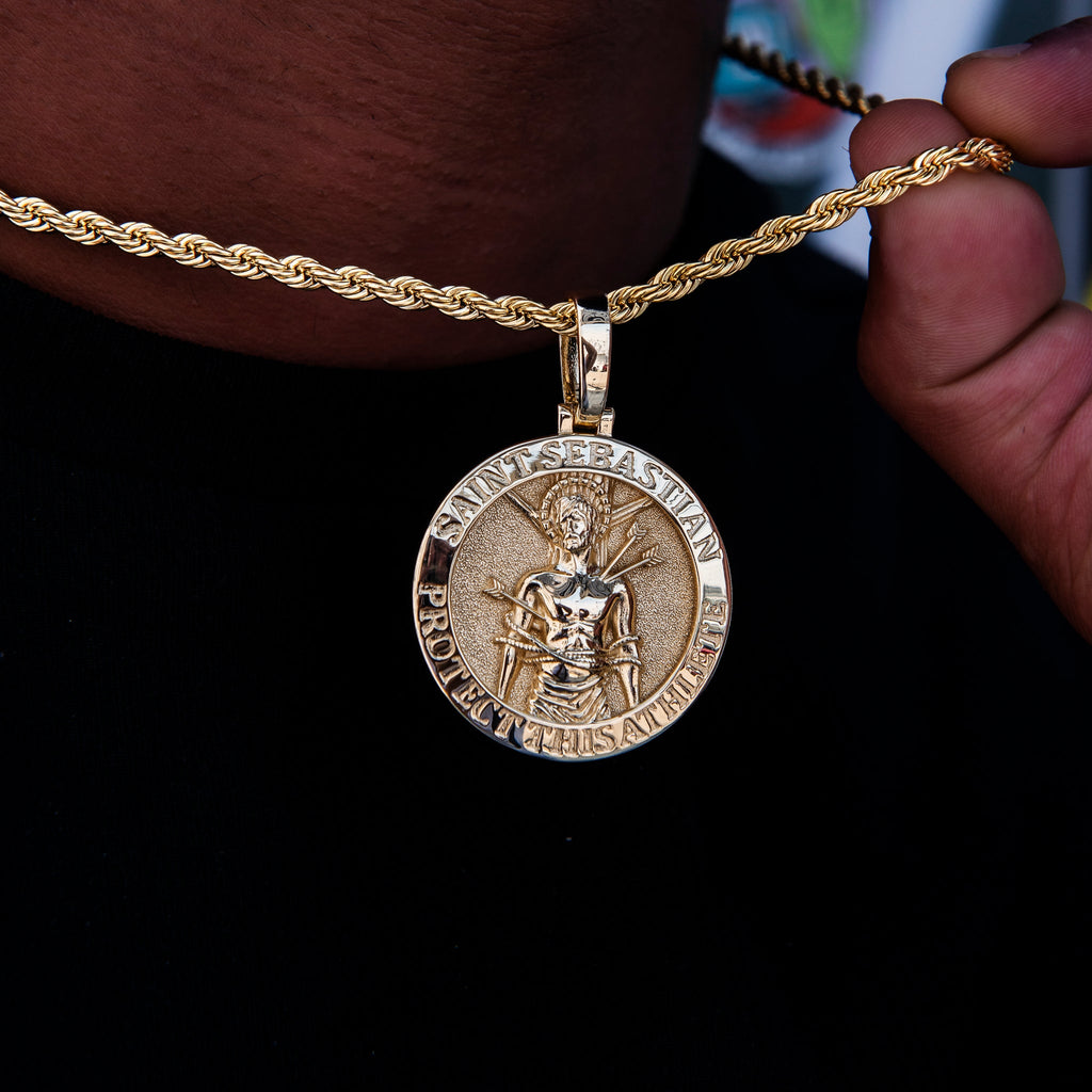 Athletes Guardian Pendant in Yellow Gold