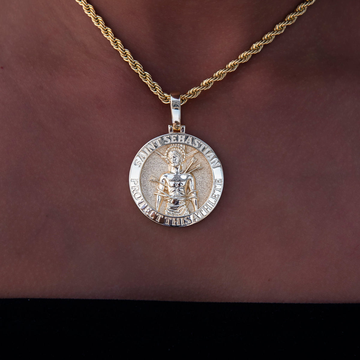 Athletes Guardian Pendant in Yellow Gold