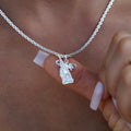Micro Saint Michael Pendant in White Gold