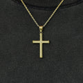 Twisted Rope Cross Pendant + 2MM Rope Necklace Bundle in Yellow Gold