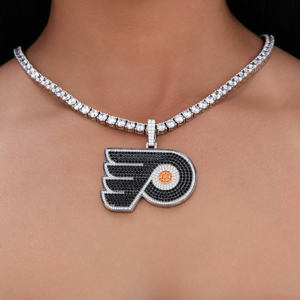 Philadelphia Flyers Official NHL Logo Pendant in White Gold