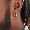 Solid Gold Polished Round Huggie Earrings