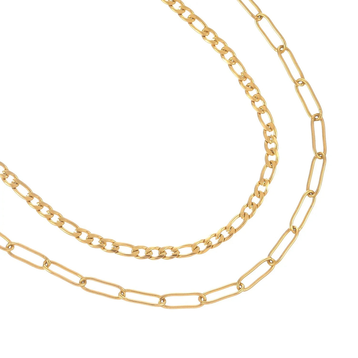 Paperclip Figaro Bracelet Set