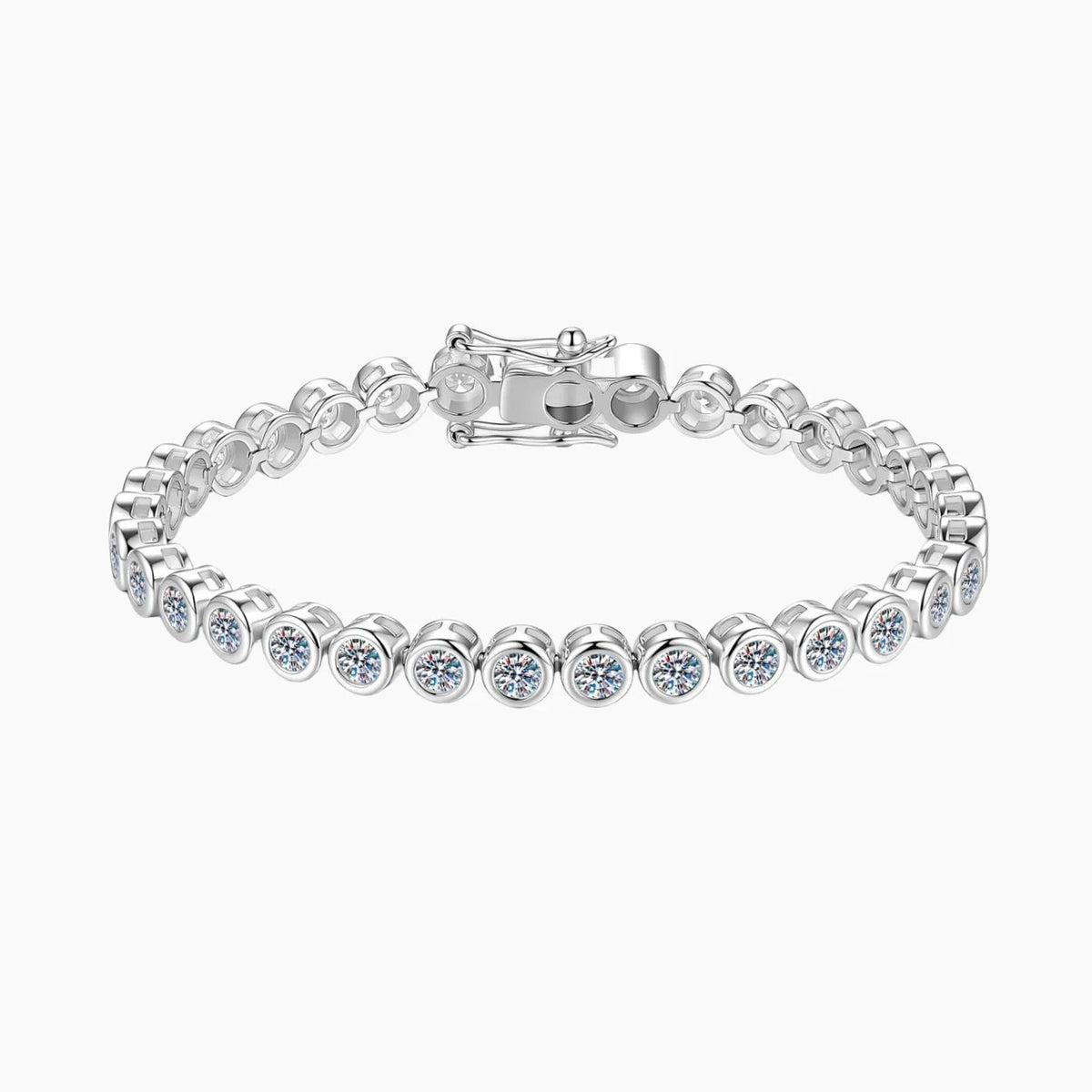 Round Bezel Tennis Chain Bracelet