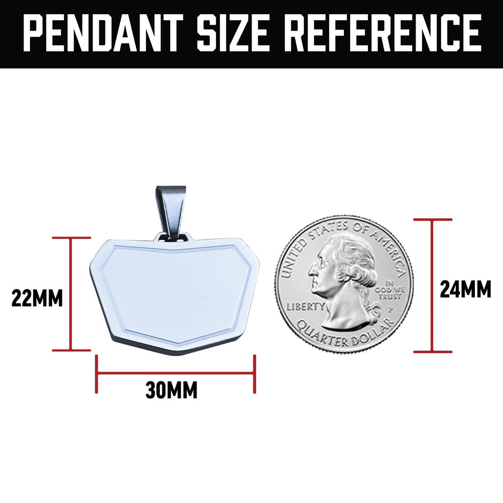 Motocross Plate Pendant Necklace - Stainless Steel