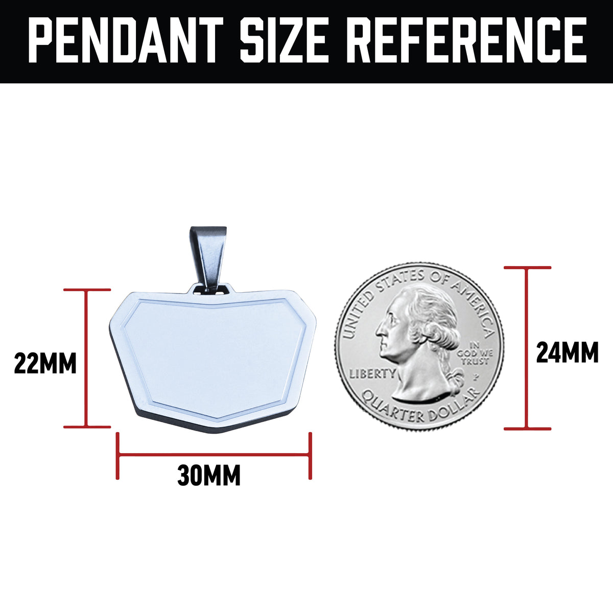 Motocross Plate Pendant Necklace - Stainless Steel