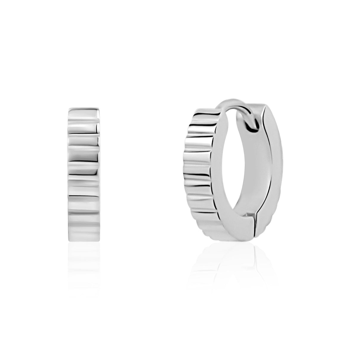 Rippled Huggie Earrings