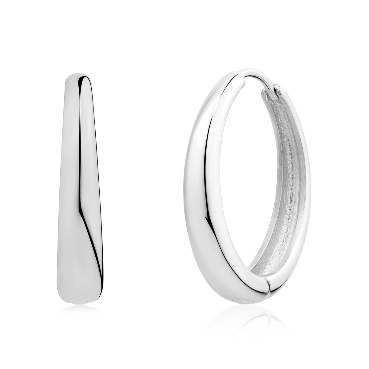 Sleek Droplet Oval Hoops