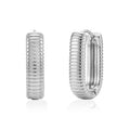 Ribbed Oval Huggie Earrings