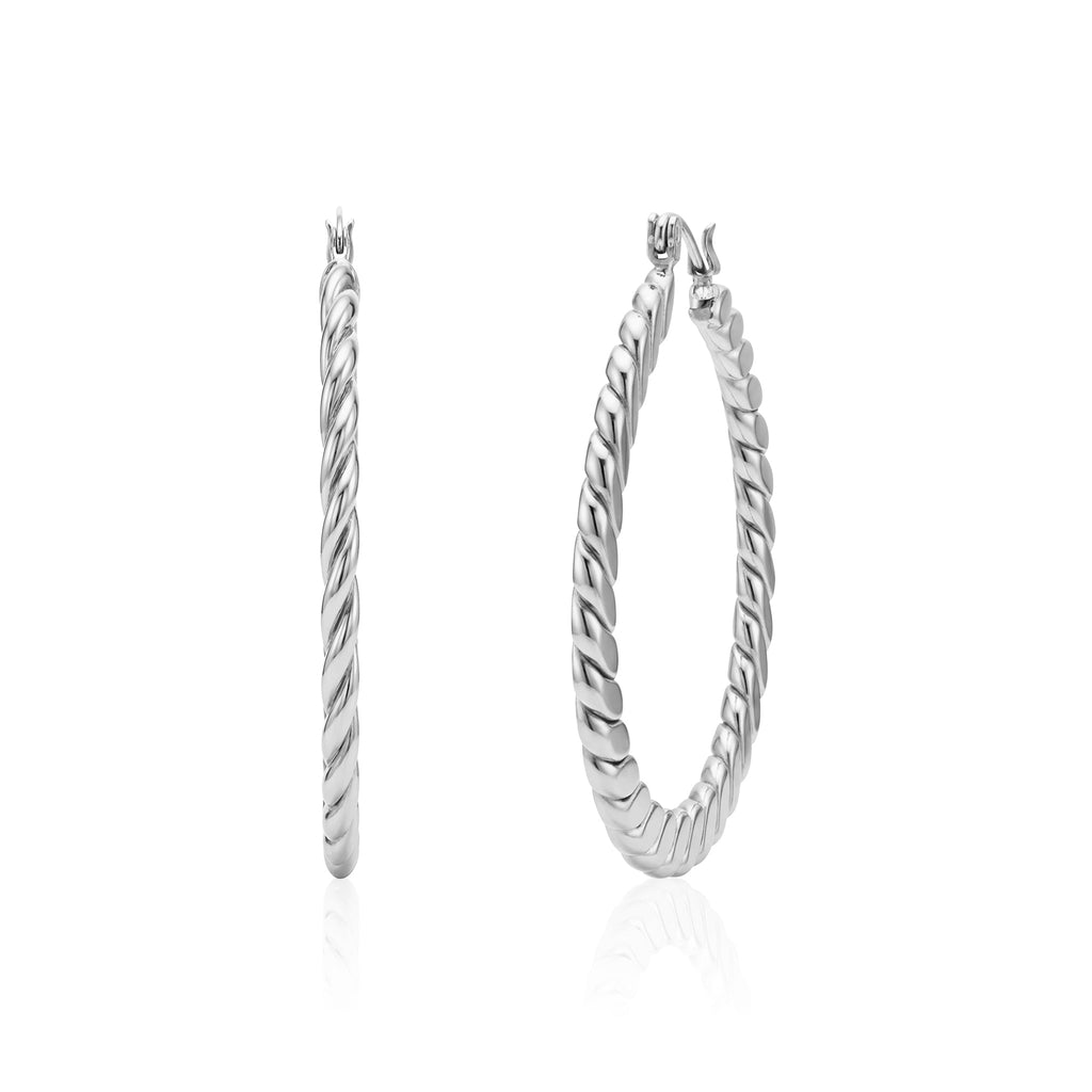 Polished Rope Hoop Earrings