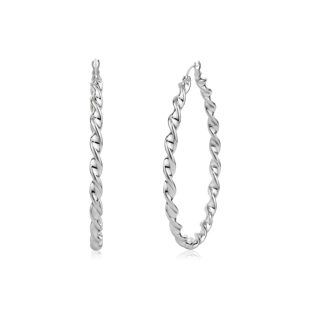 Twisted Oval Hoop Earrings