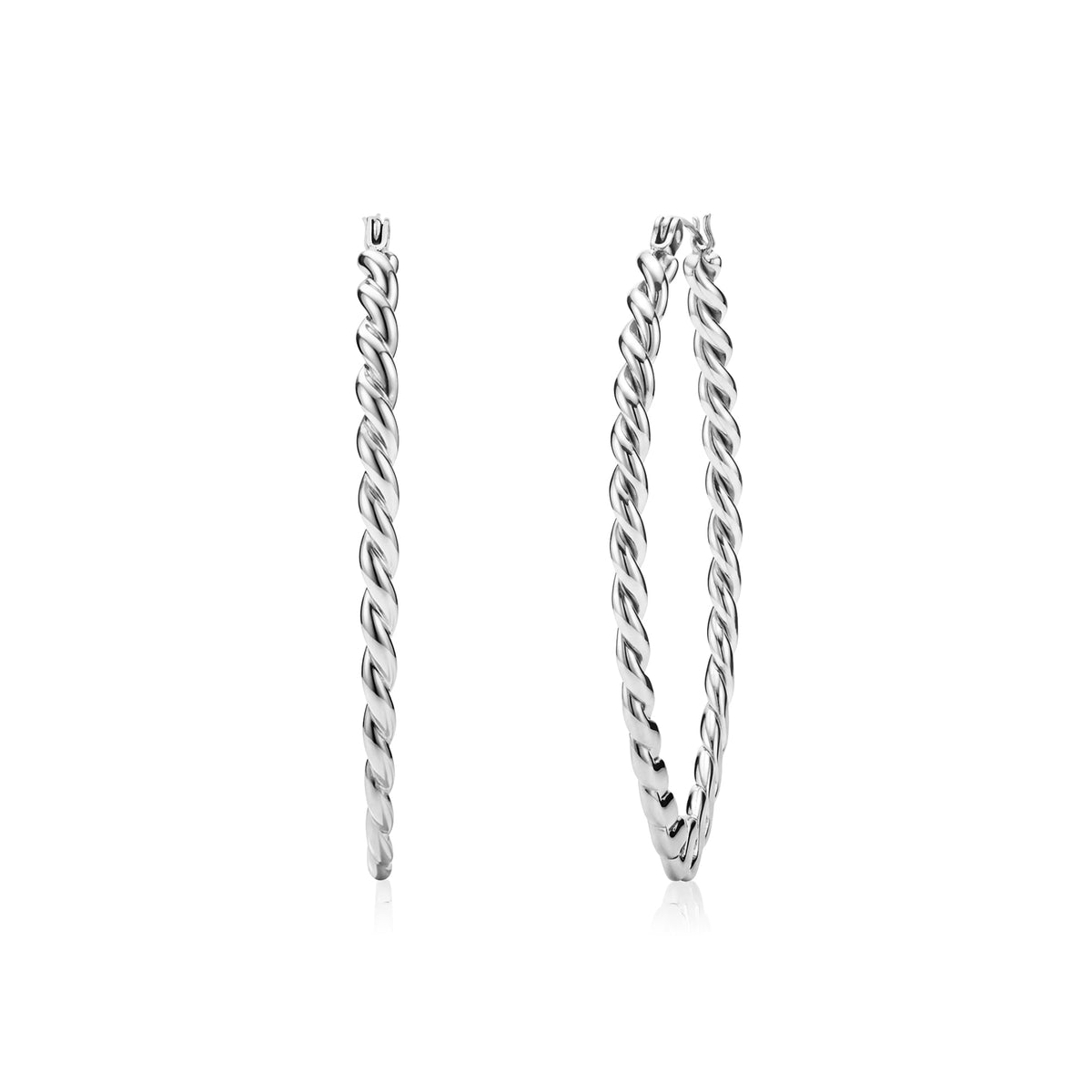 Twist Oval Hoop Earrings