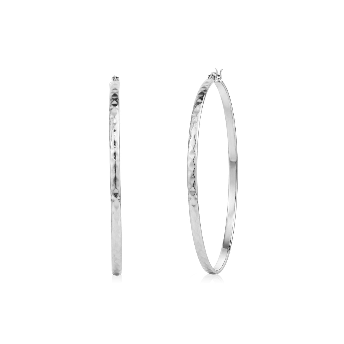 XL Hammered Hoop Earrings