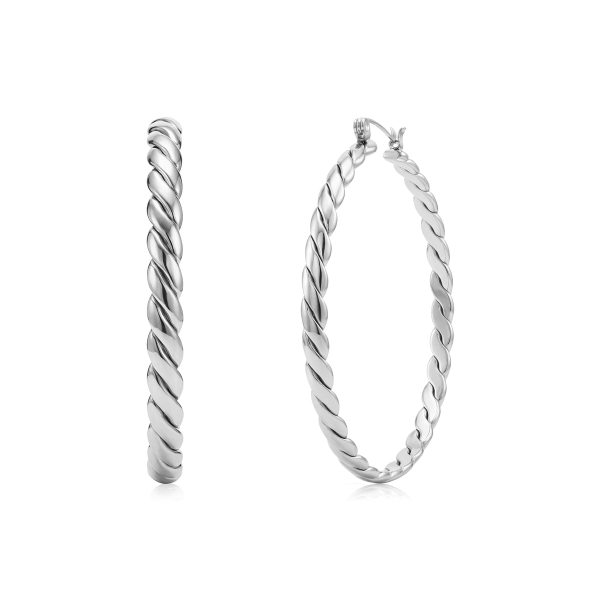 Twisted Rope Hoop Earrings