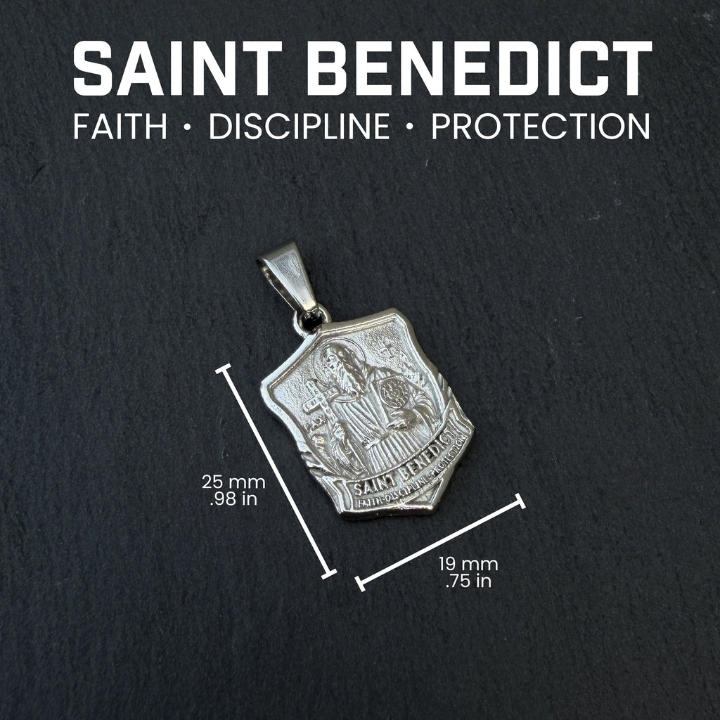 Pro Saint Benedict Pendant Necklace - Stainless Steel
