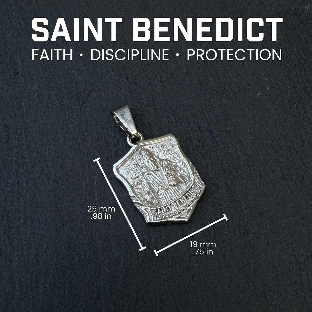 Pro Saint Benedict Pendant Necklace - Stainless Steel