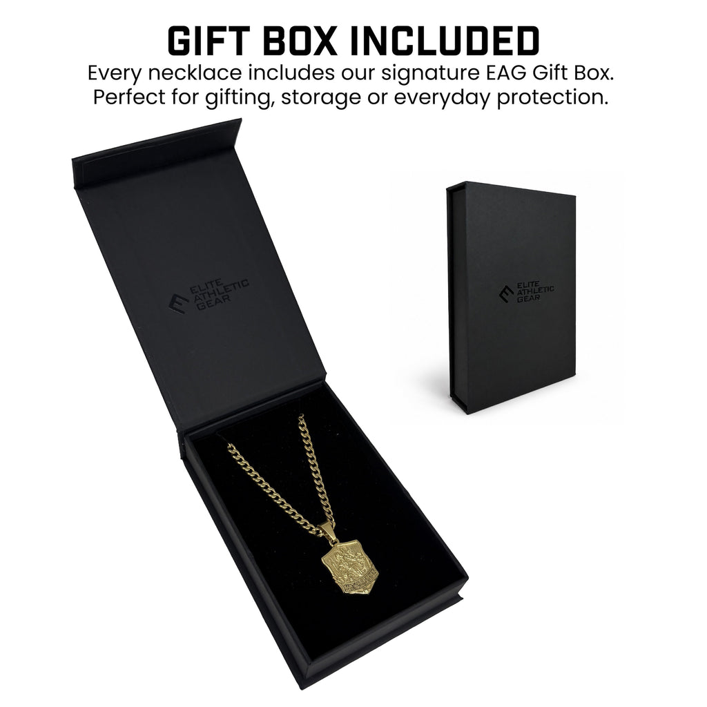 Pro Saint Christopher Pendant Necklace - 14K Gold Plated Stainless Steel