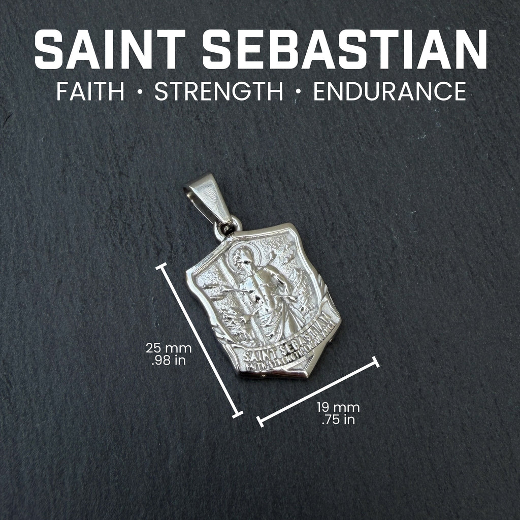 Pro Saint Sebastian Pendant Necklace - Stainless Steel