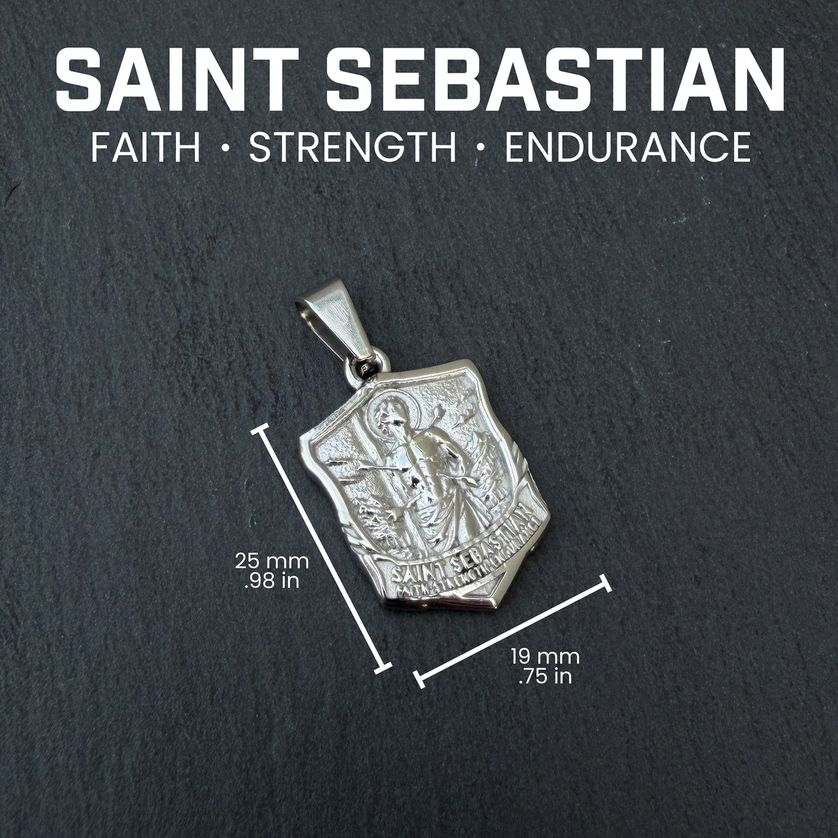 Pro Saint Sebastian Pendant Necklace - Stainless Steel