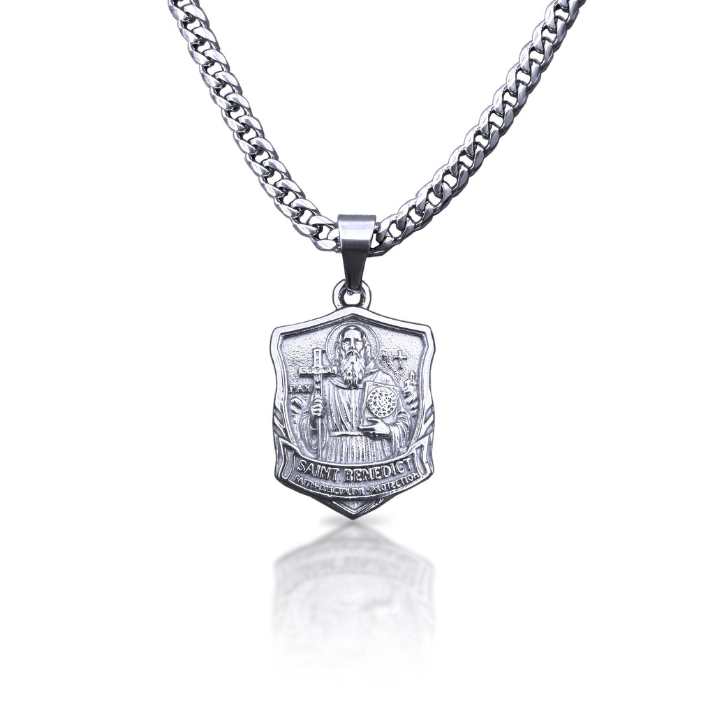 Pro Saint Benedict Pendant Necklace - Stainless Steel