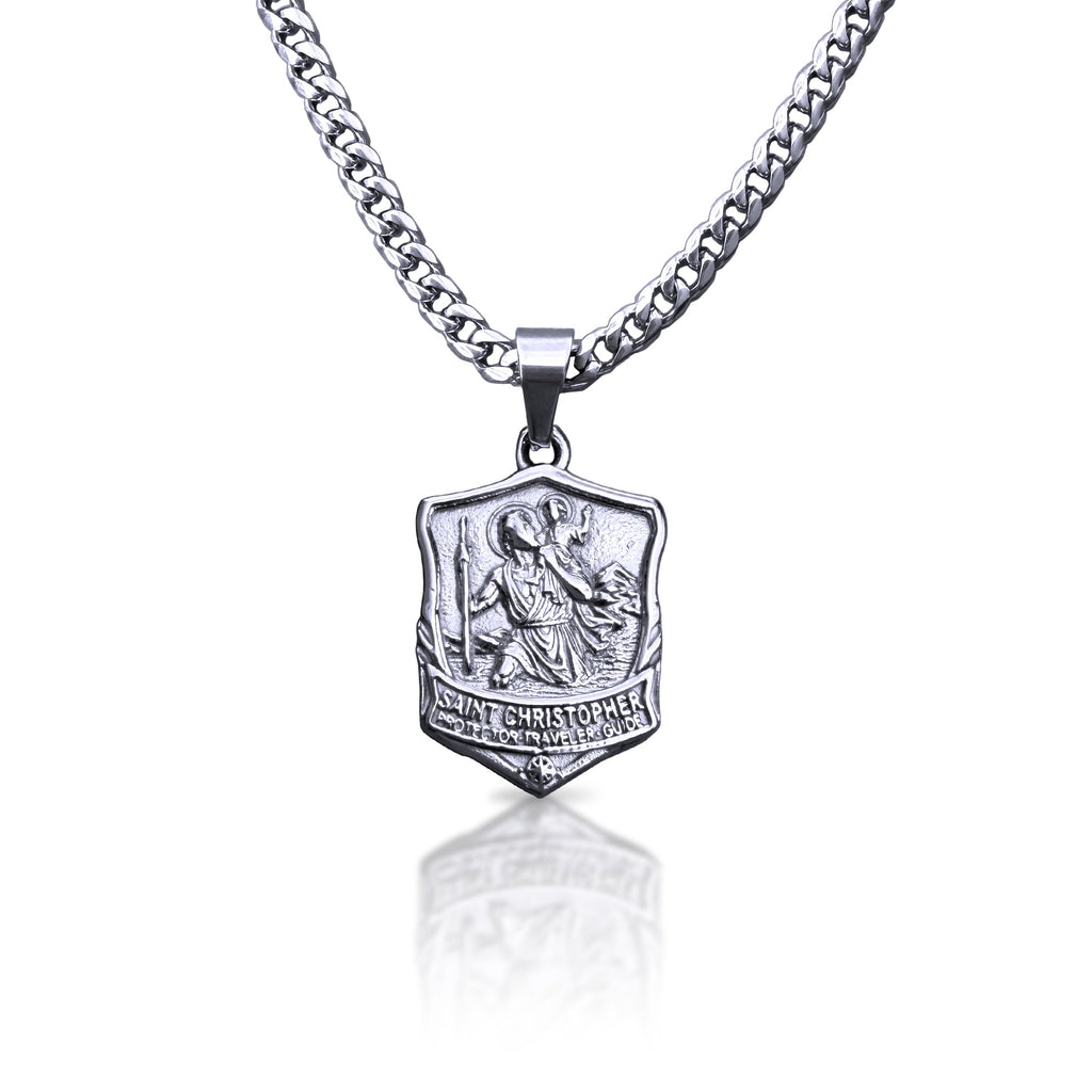 Pro Saint Christopher Pendant Necklace - Stainless Steel