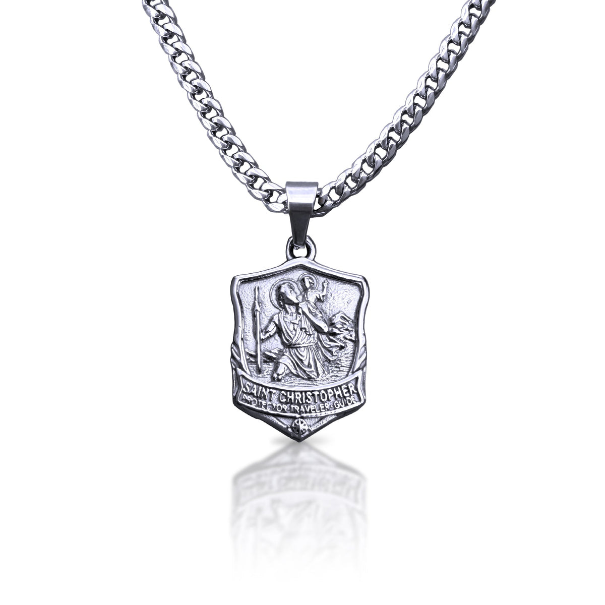 Pro Saint Christopher Pendant Necklace - Stainless Steel