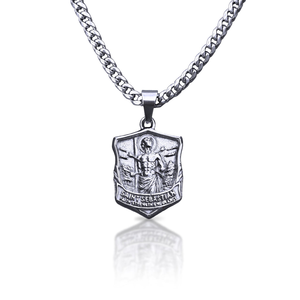 Pro Saint Sebastian Pendant Necklace - Stainless Steel