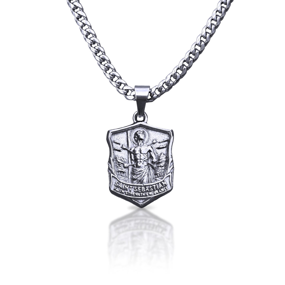 Pro Saint Sebastian Pendant Necklace - Stainless Steel