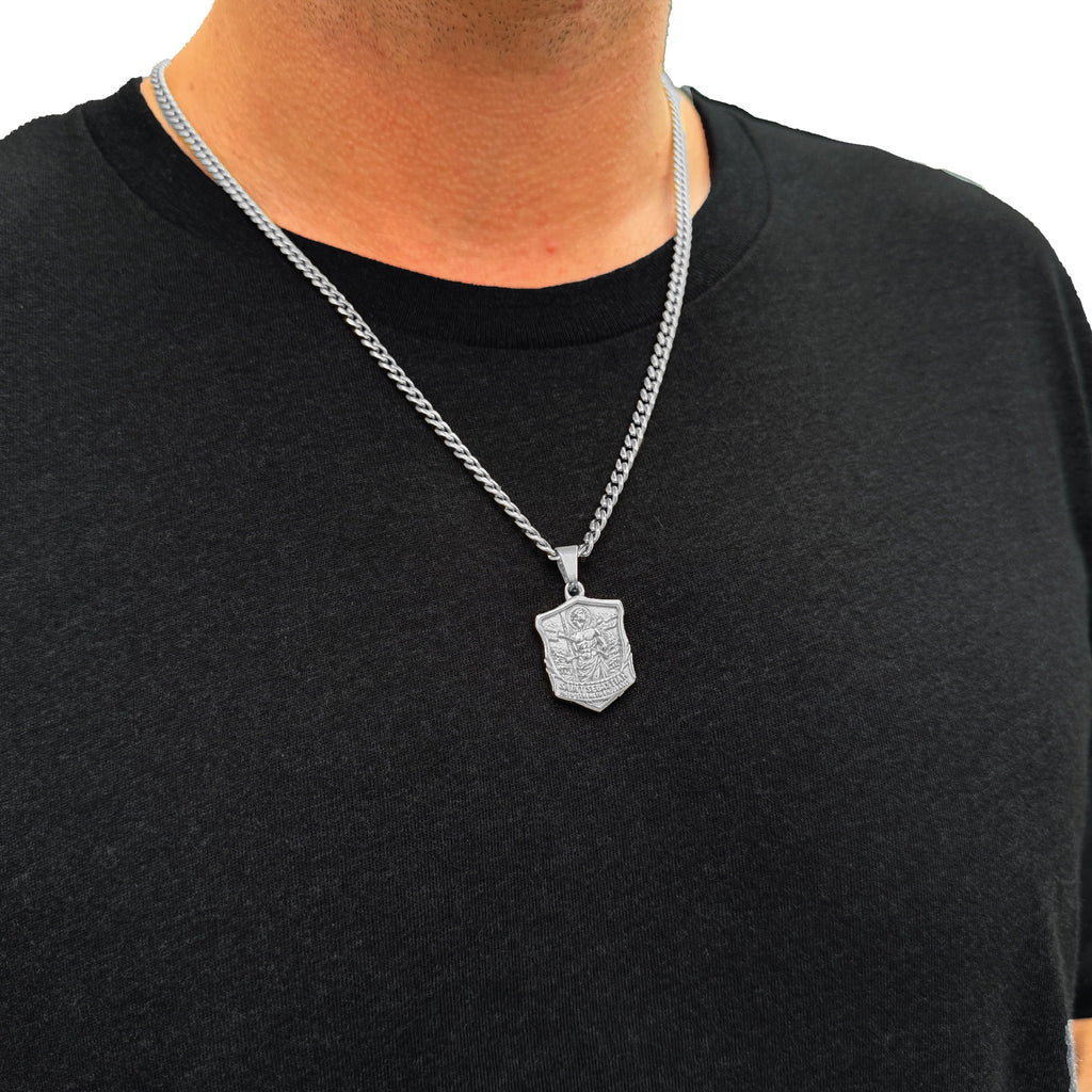 Pro Saint Sebastian Pendant Necklace - Stainless Steel
