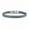 Blue & Silver Woven Steel Bracelet