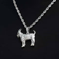Simple Goat Pendant in White Gold