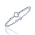 Moissanite Heart Tennis Bracelet in Sterling Silver