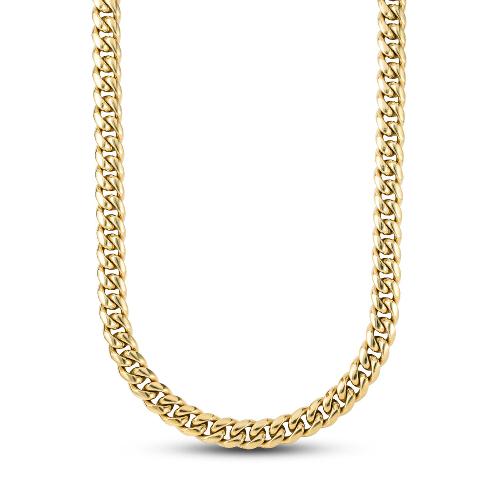 Miami Cuban Chain in Hollow Yellow Gold - 8mm