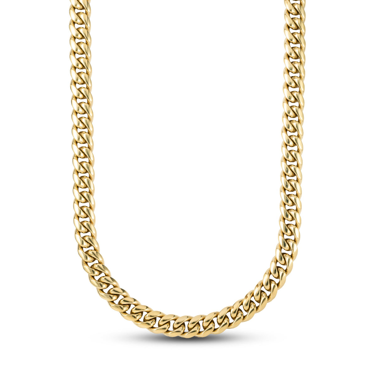 Miami Cuban Chain in Hollow Yellow Gold - 8mm