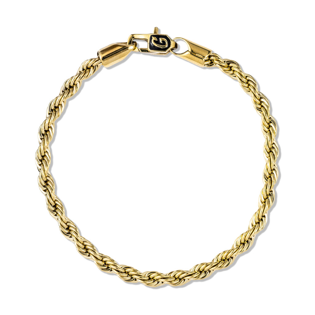 Rope Chain Bracelet in Yellow Gold Vermeil - 4mm