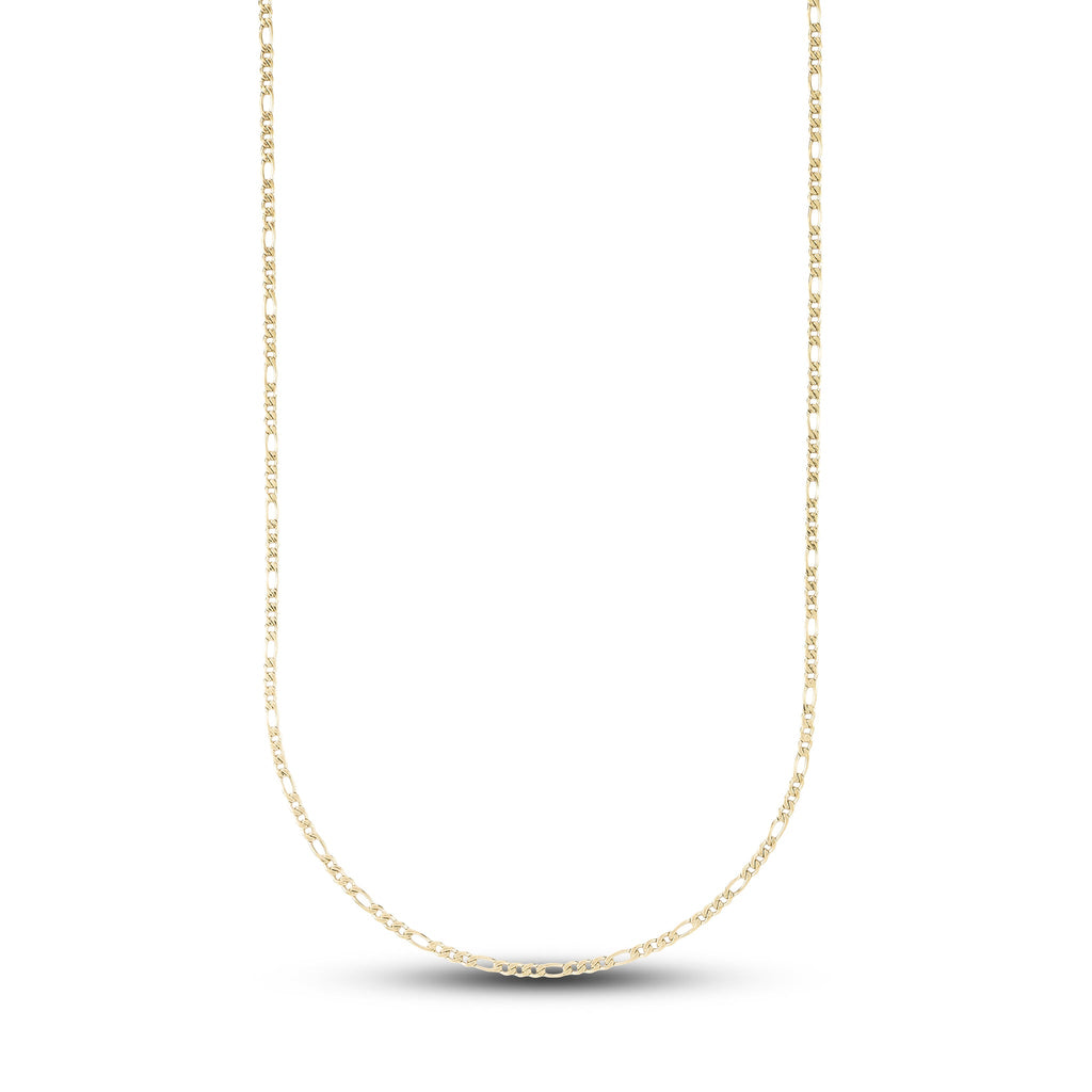 Figaro Chain in Hollow Yellow Gold - 2mm