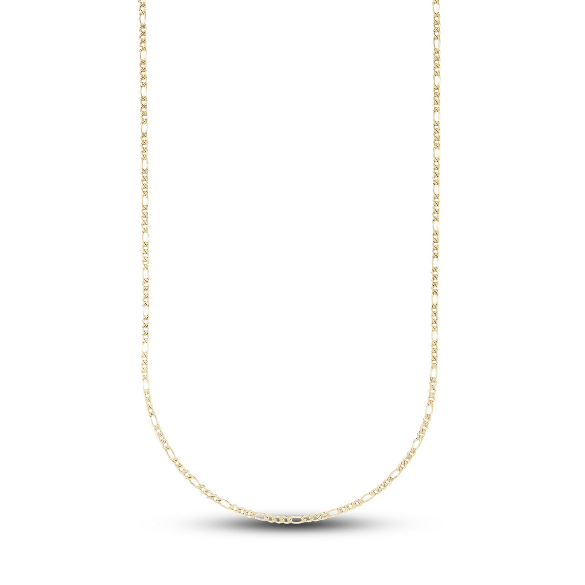 Figaro Chain in Hollow Yellow Gold - 2mm