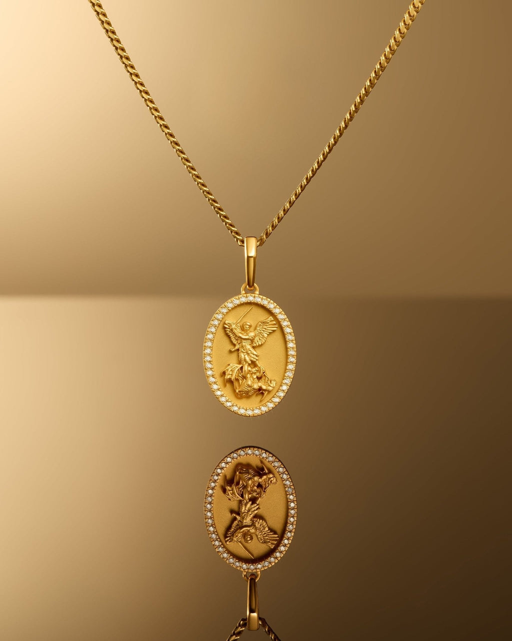 Studded St. Michael Pendant